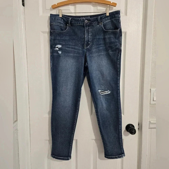 Maurices Everflex Highrise Women's Jeans Sz 18 Skinny Ankle Dark Wash Plus Size - Picture 3 of 13